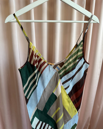 Rick Owens S/S 20 Tecuatl Uxmal Print Cupro Slip Dress