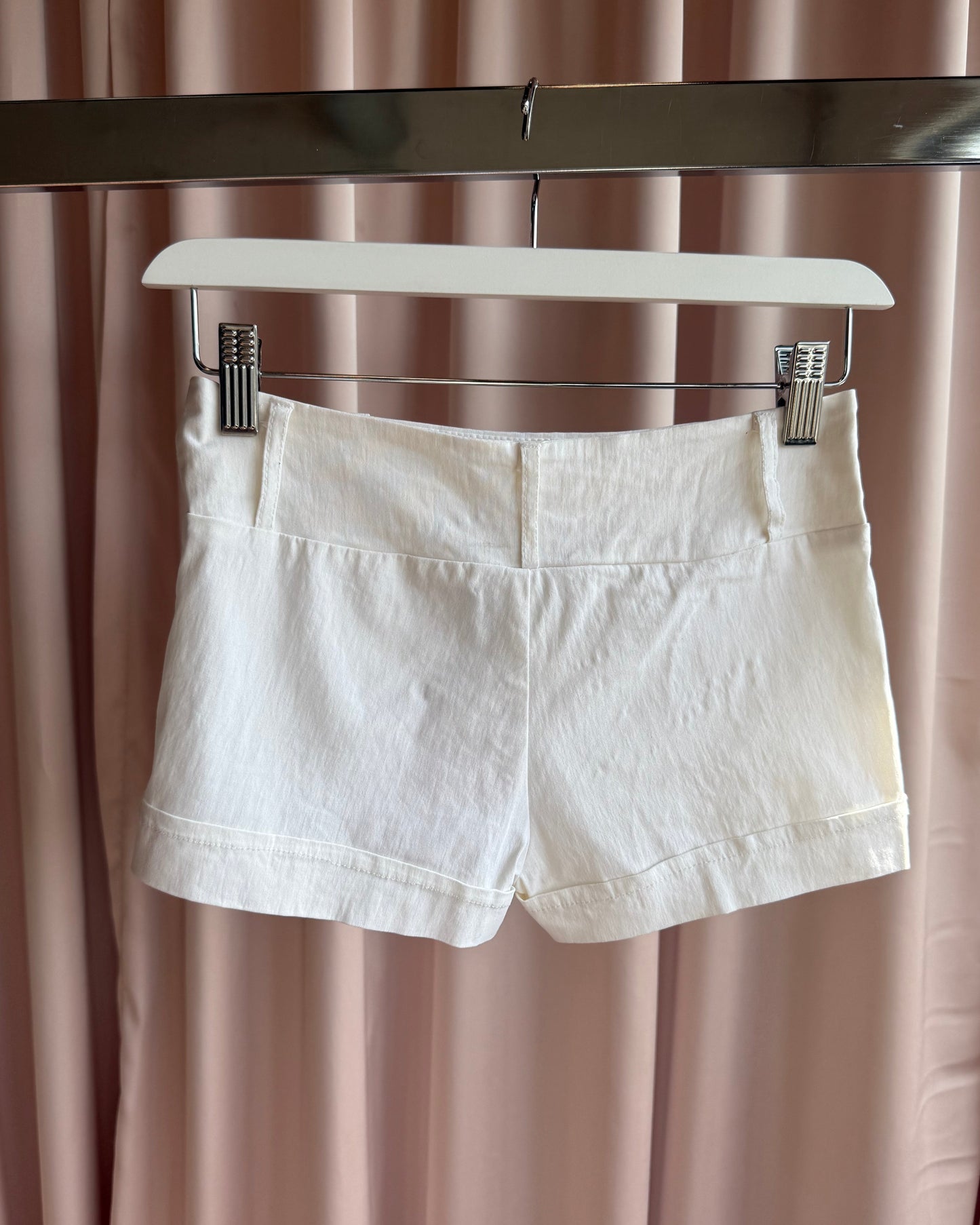 2000's Seduction White Low Rise Mini Shorts