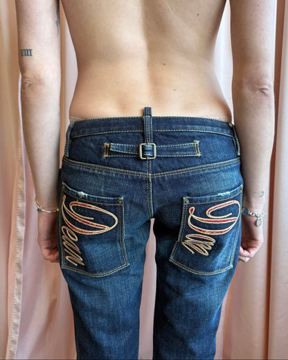 Dsquared² F/W 2007 "Dean & Dan" Buckle Back Low Rise Denim