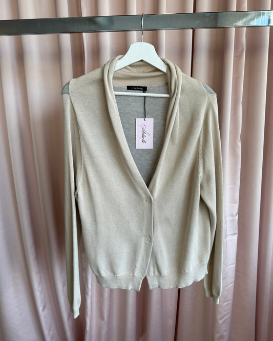 Y's for living Beige & Grey Low Cut Knit Cardigan