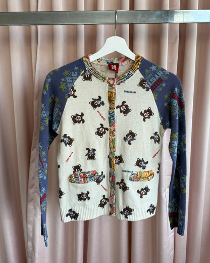 Hysteric Glamour 90's All Over Print Wool Angora Blend Cardigan