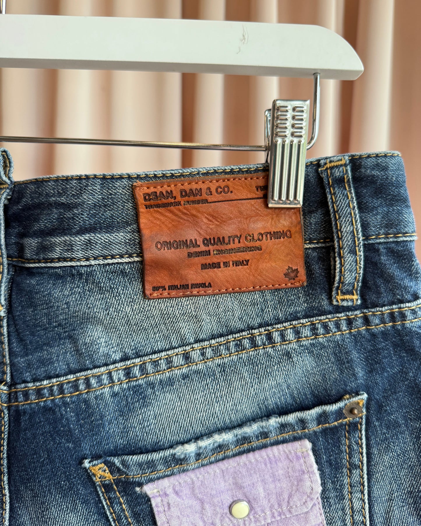 Dsquared² 2014 Distressed Patchwork Low Rise Denim Shorts