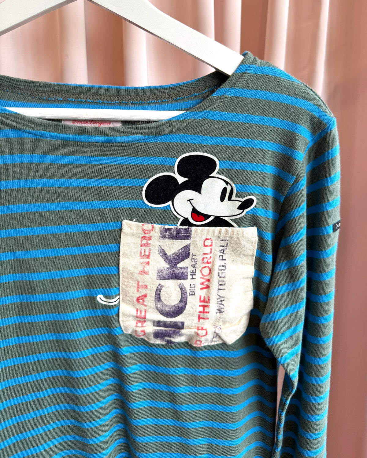Denim Dungaree x Disney Mickey Mouse Striped Long Sleeve Top