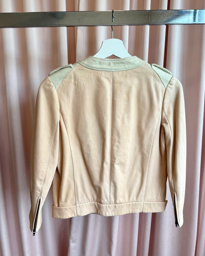 Miu Miu 2011 Blush Pink Lambskin Leather Jacket