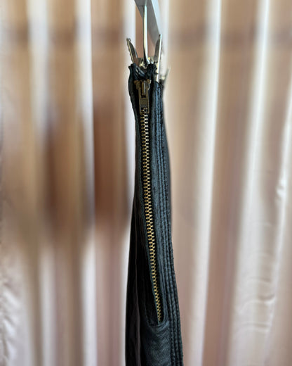 Jean Paul Gaultier Vintage Black Sheepskin Leather Mini Skirt