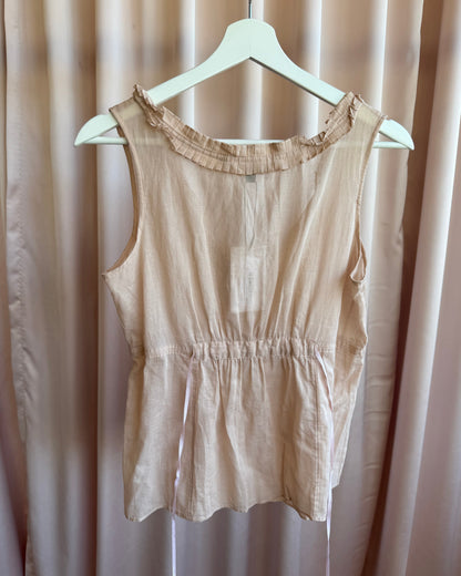 Marc Jacobs Salmon Pink Cotton Tie Waist Tank Top