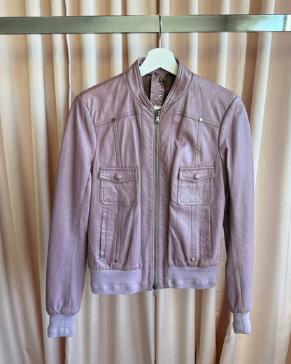 Patrizia Pepe Purple Lamb Leather Jacket