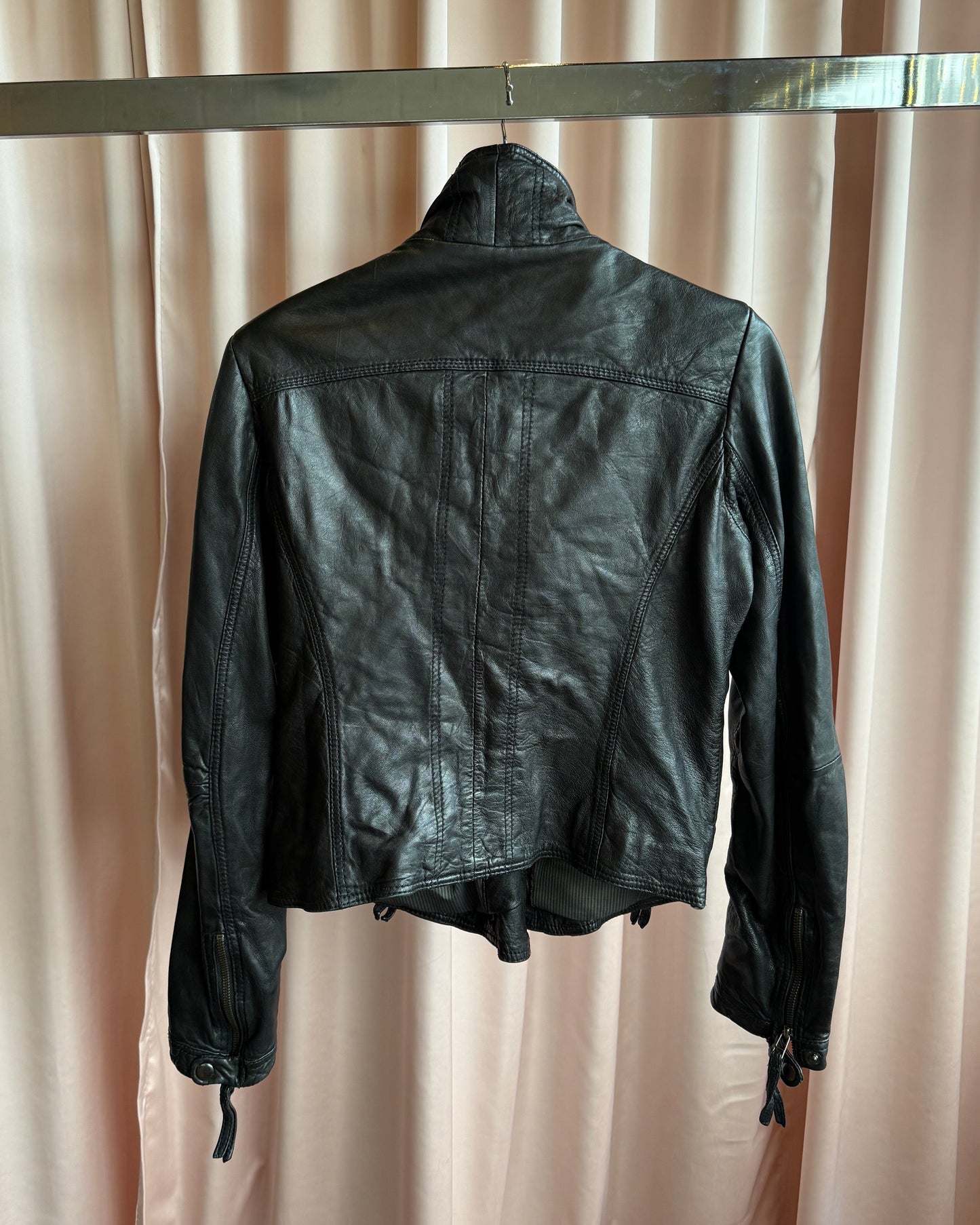 Danier Black Genuine Leather Motorcycle Jacket