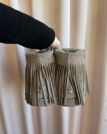 Koolaburra by Ugg Camel Sheepskin Fur Fringe Boots