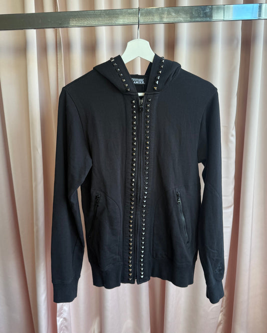 Hysteric Glamour Studded Black Zip Up Hoodie