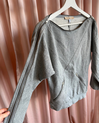 See by Chloé Grey Full Zip Neckline Sweatshirt