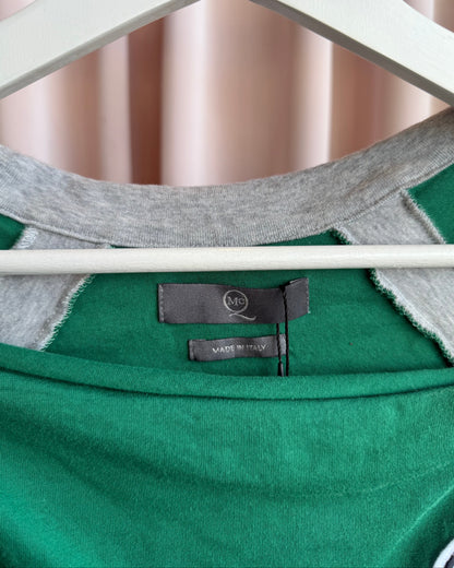McQ Bowling Logo Patch Green & Grey Polo Top