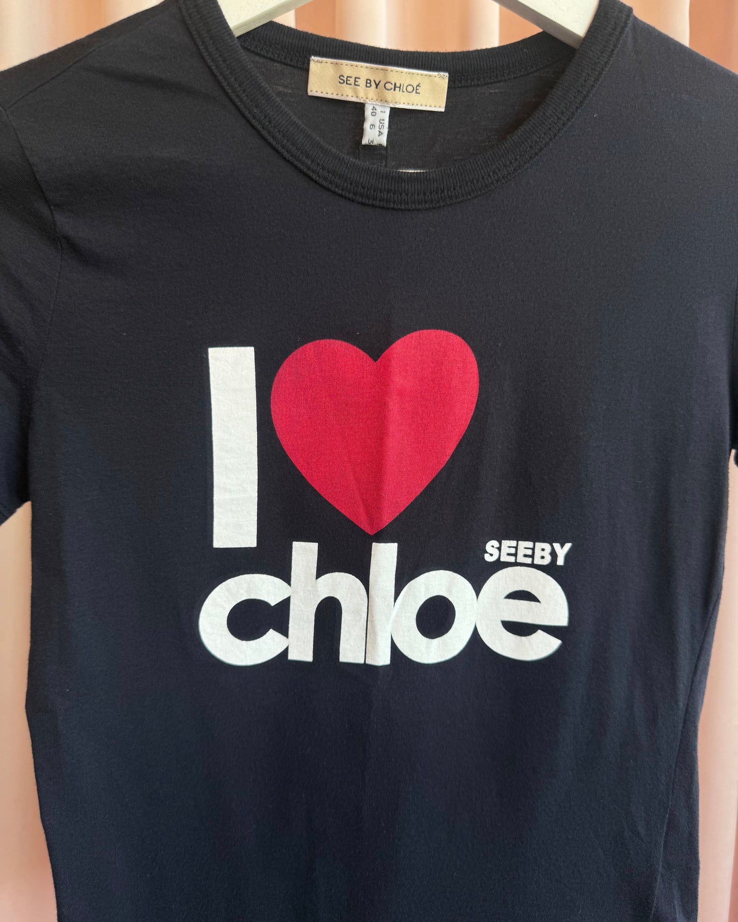 See by Chloé "I Love Chloé" Black Graphic T-Shirt