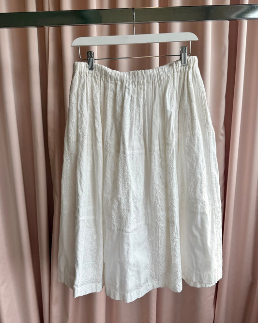 Comme des Garçons tricot White Broderie Anglaise Midi Skirt