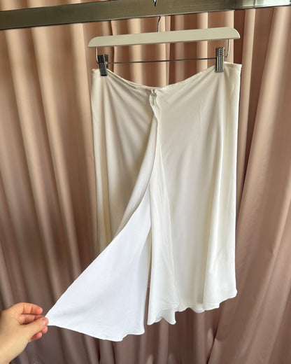 Twin-Set Simona Barbieri White Viscose Midi Skirt