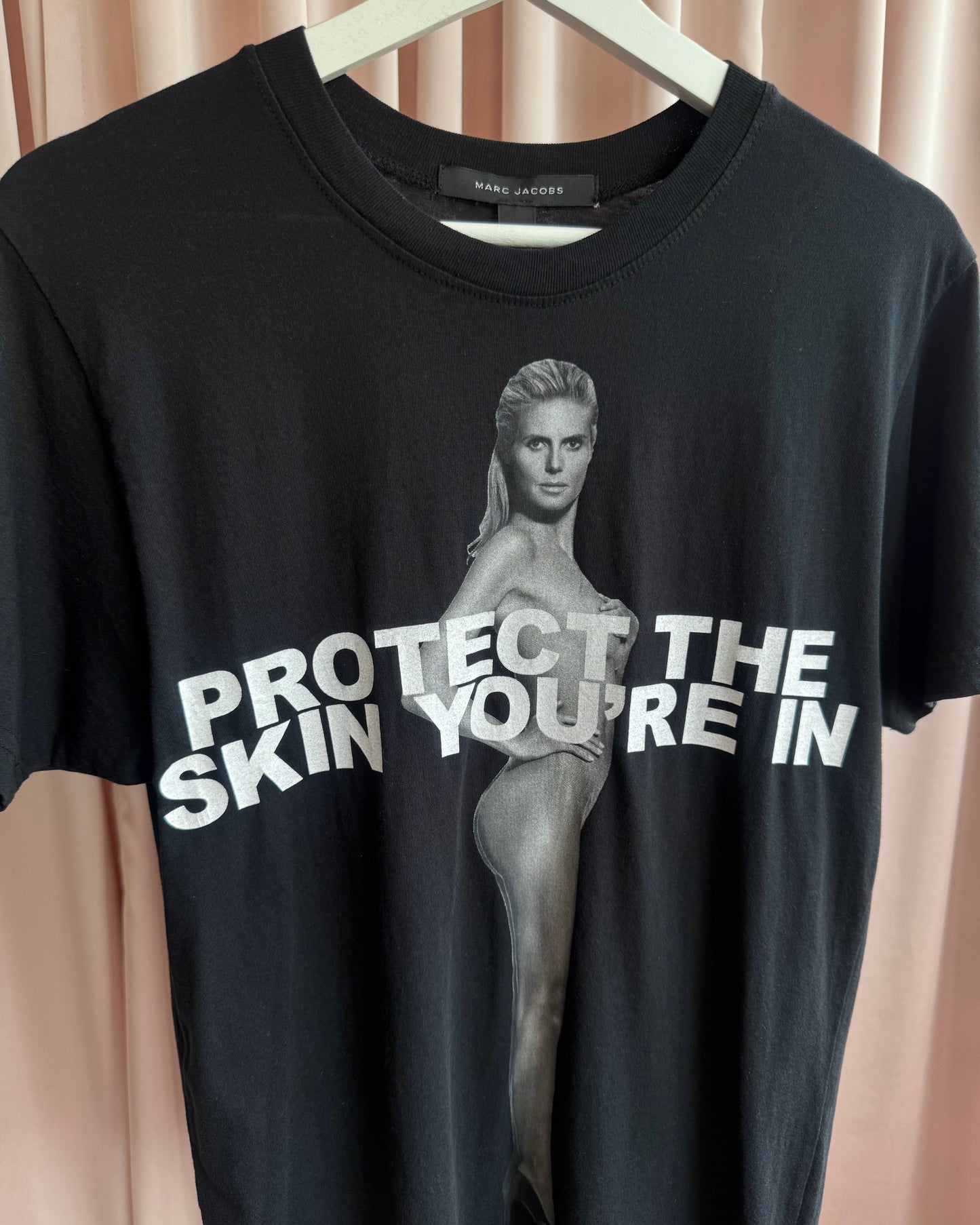 Marc Jacobs "Protect The Skin You're In" Heidi Klum Black T-Shirt
