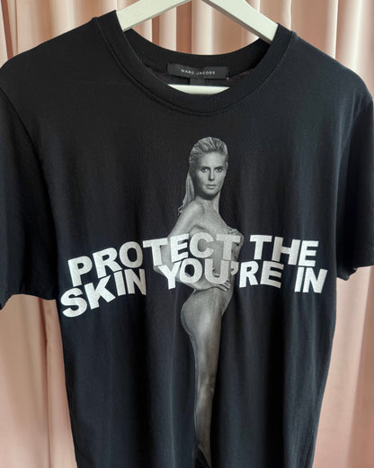 Marc Jacobs "Protect The Skin You're In" Heidi Klum Black T-Shirt