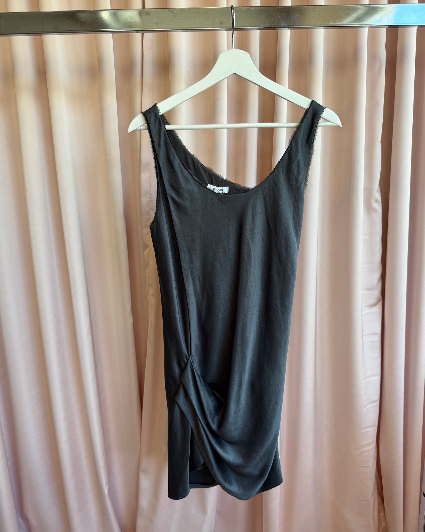 Helmut Lang Charcoal Asymmetrical Tank Dress