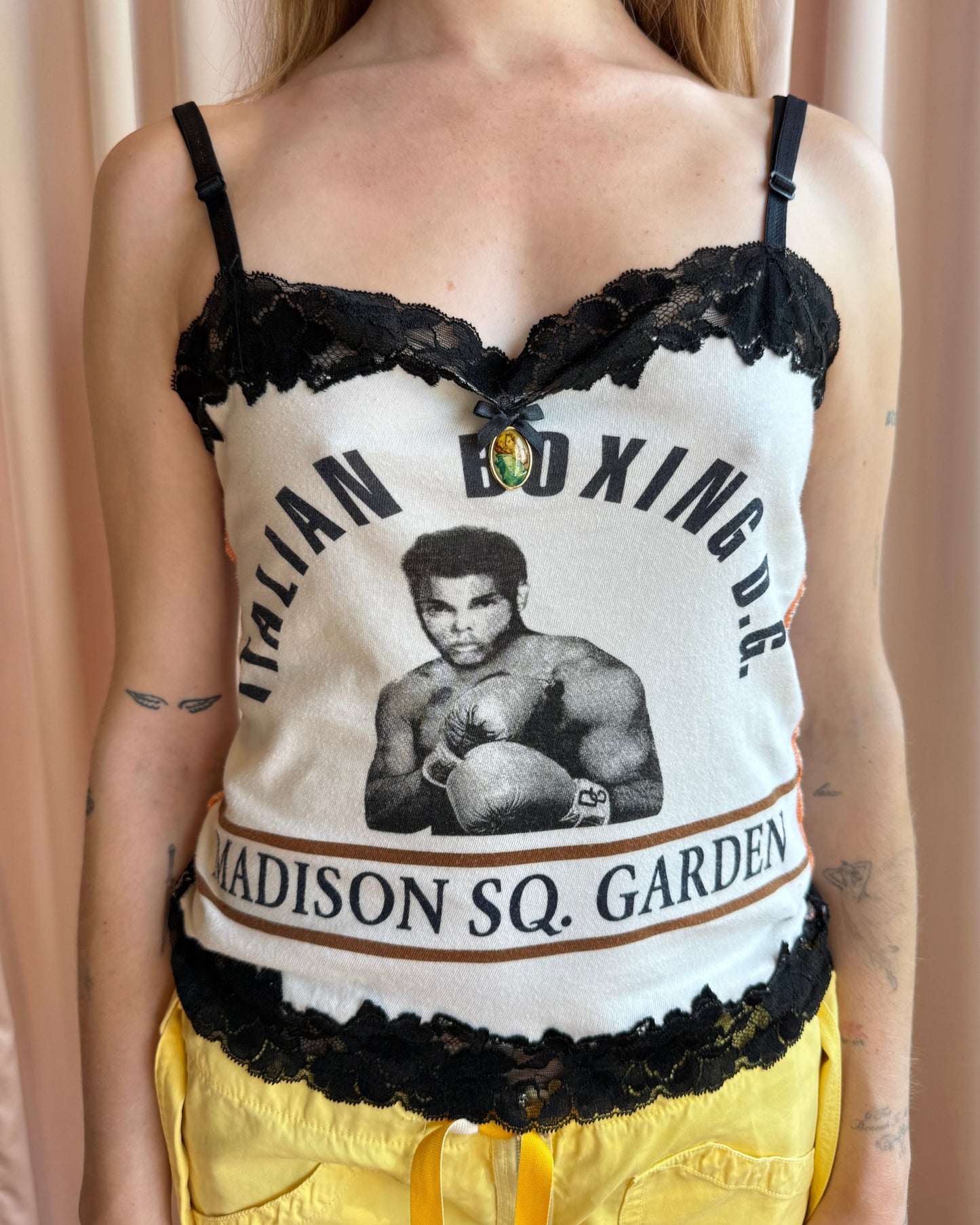 Dolce & Gabbana Muhammad Ali Boxing Lace Trim Tank Top