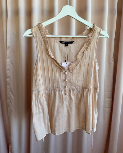 Marc Jacobs Salmon Pink Cotton Tie Waist Tank Top
