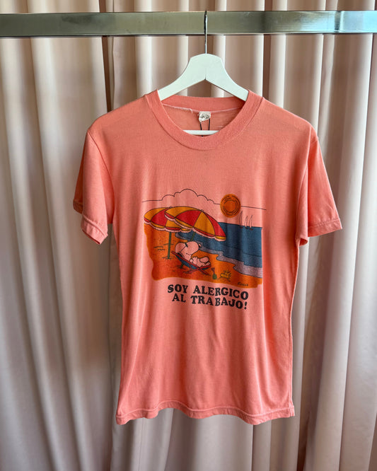 1980's Snoopy "I'm Allergic to Work" Graphic T-Shirt