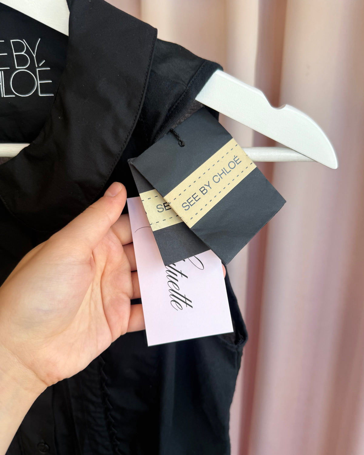 See by Chloé NWT Black Peter Pan Collar Tank Top
