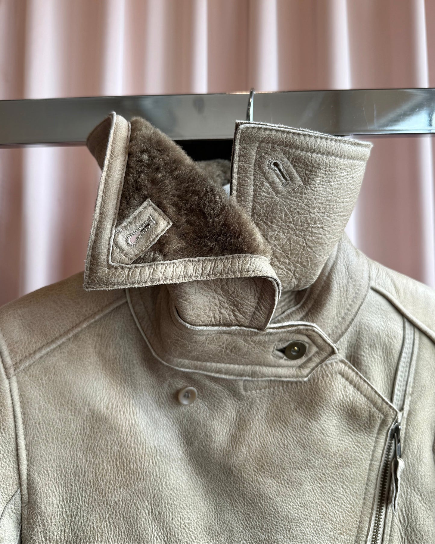 Japanese Brand Belted Shearling Jacket