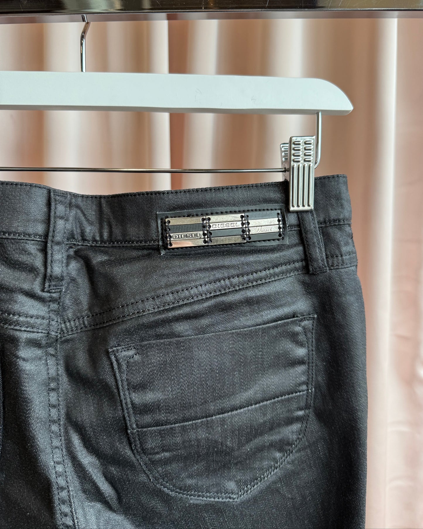Diesel "Livy-Biker" Black Low Rise Skinny Jeans