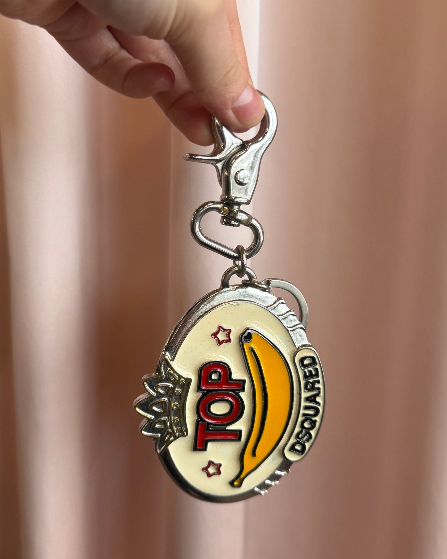 Dsquared² "Top" Banana Engraved Metal Keychain