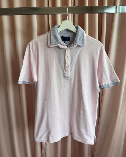 Japanese Brand Baby Pink Double Layered Polo Shirt
