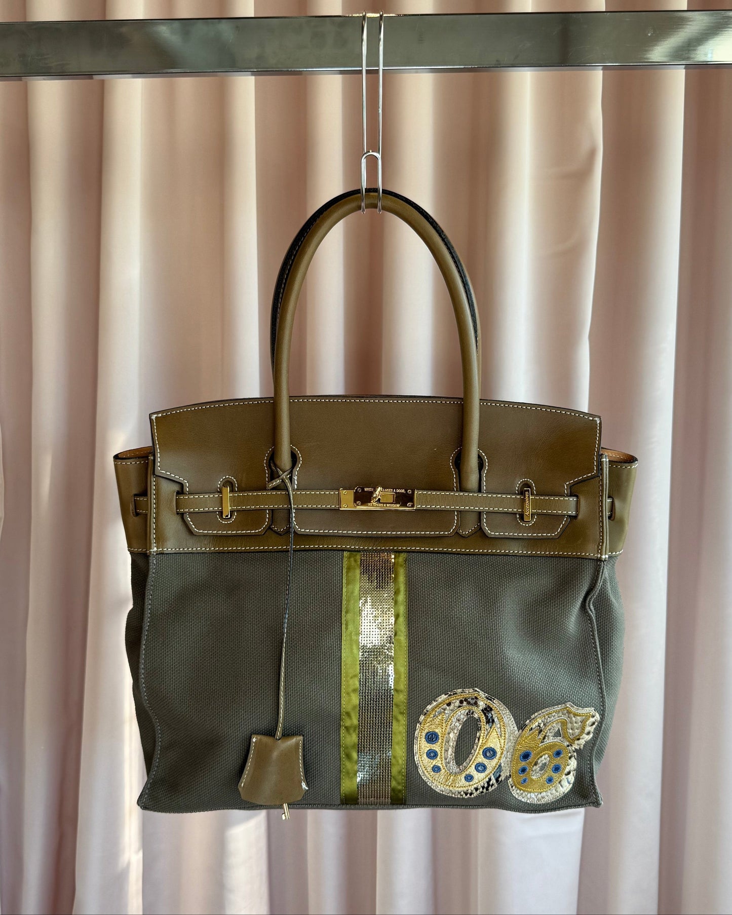 Japanese Brand “06” Sequins Patched Handbag