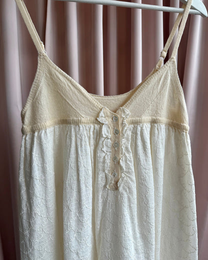 Tsumori Chisato Scallop Hem Silk Cotton Camisole Dress