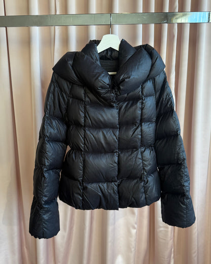Italian Designer Black Nylon Down Puffer Jacket