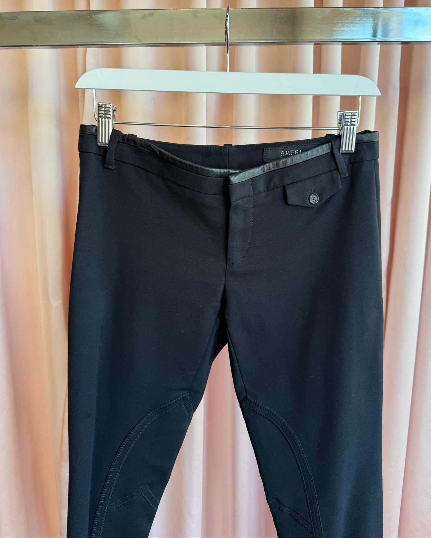 Gucci 2013 Black Equestrian Jodhpur Slim Cut Trousers