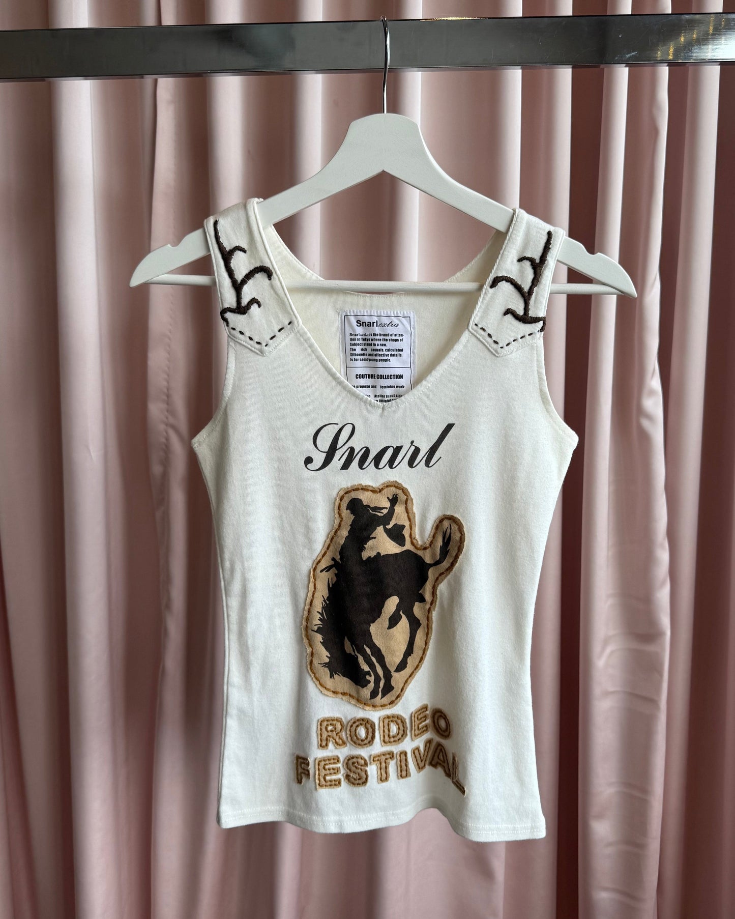 Japanese Brand "Rodeo Festival" Western Embroidered Graphic Tank Top