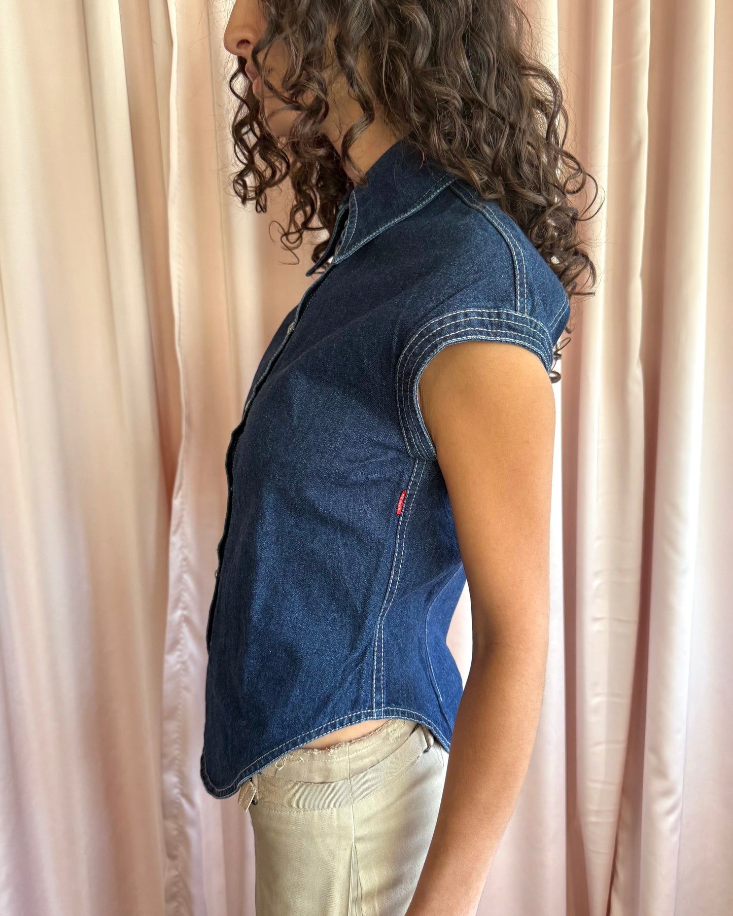 Alexander McQueen F/W 1997 Short Sleeve Button Up Denim Shirt