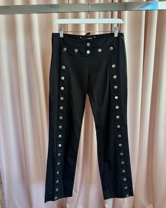 Dolce & Gabbana S/S 2003 Black Sailor Button Trousers