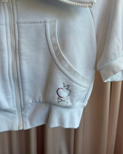 Kira Plastinina White Cropped Zip Up Sweater
