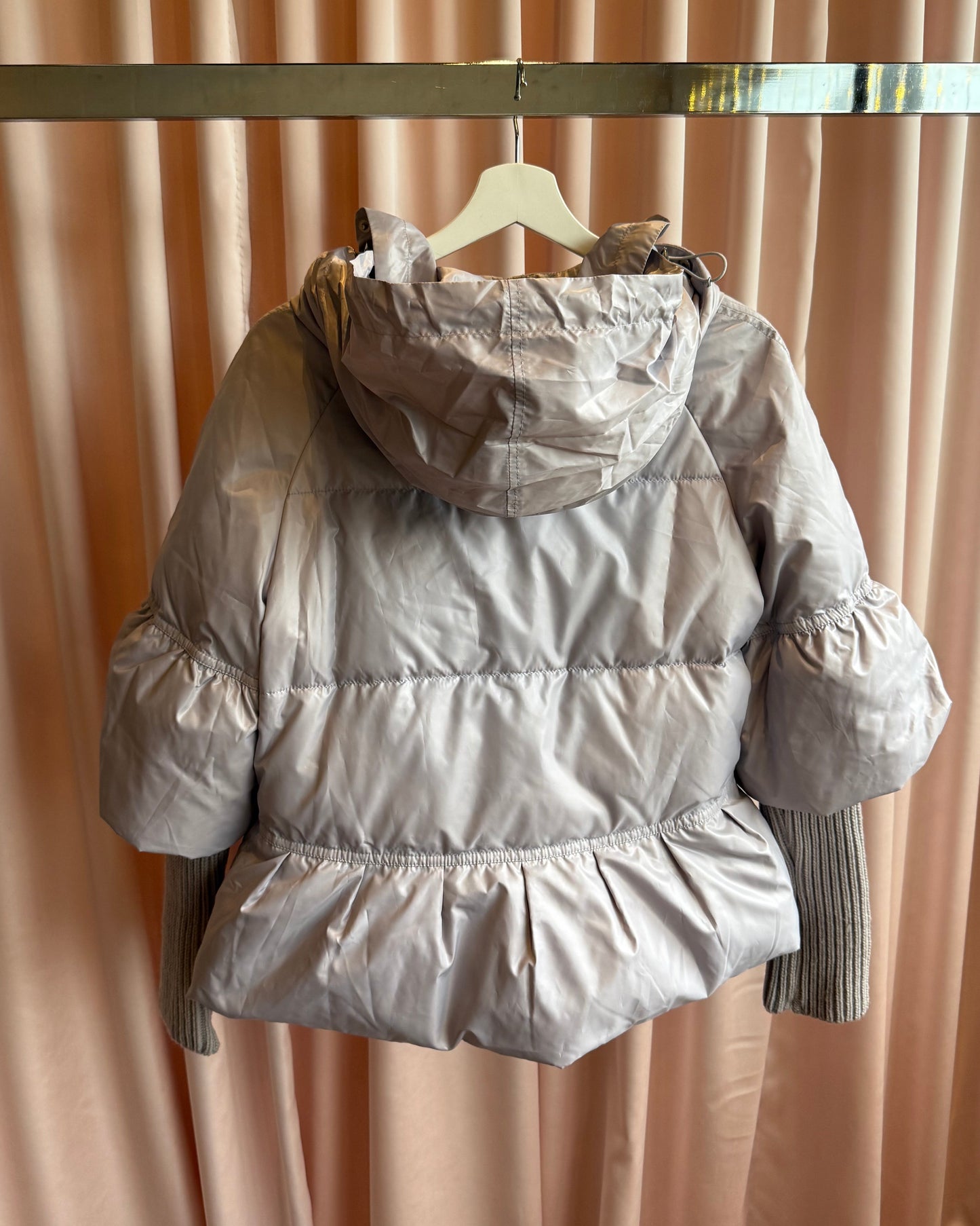 Italian Brand Lavender Knit Sleeve Puffer Jacket