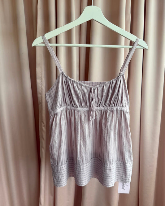Marc by Marc Jacobs Lilac Pinstriped Gathered Bust Camisole
