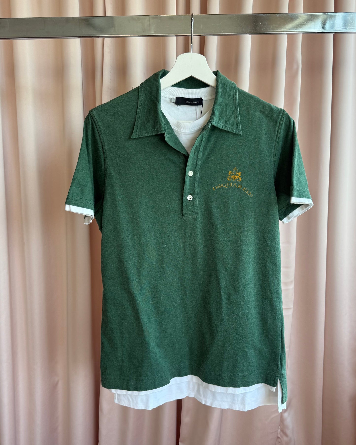 Dsquared² F/W 2006 Forest Green Double Layered Polo Shirt