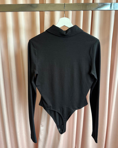 Plein Sud Black Button Up Long Sleeve Bodysuit