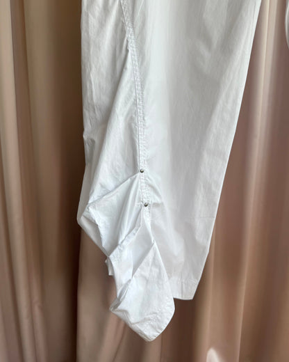 Cop Copine White Cotton Cropped Darted Knee Pants