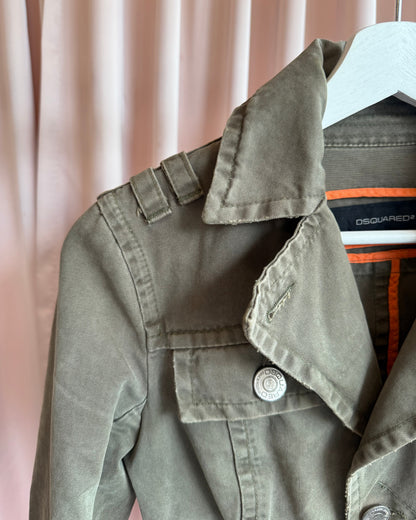 Dsquared² S/S 2004 Olive Green Flared Sleeve Denim Jacket