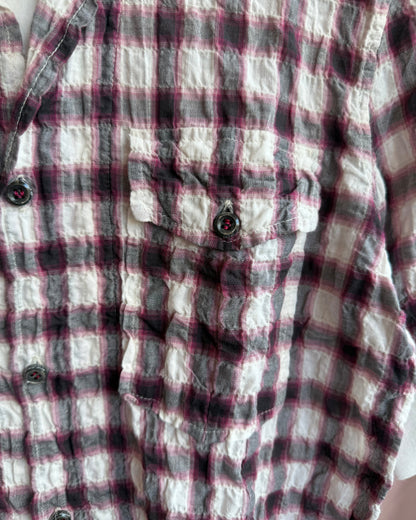 Dsquared² S/S 2008 Double Layered Flannel Henley Short Sleeve Shirt