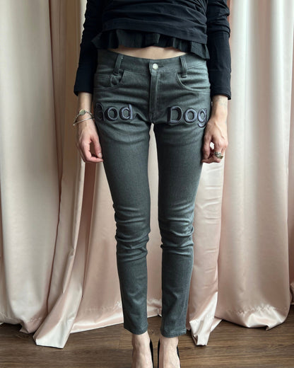 Undercover S/S 2014 "God Dog" Embroidered Grey Pants