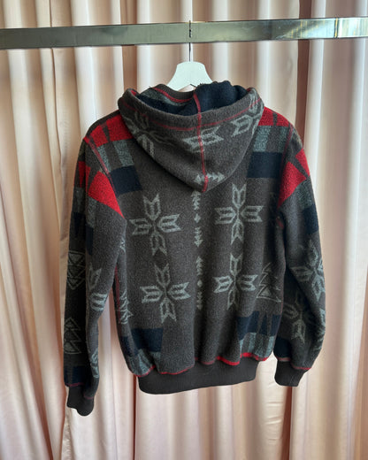 D&G F/W 2004 Nordic Print Wool Blend Knit Zip Up Hoodie