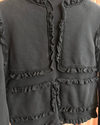 Dsquared² F/W 2011 Black Ruffled Zip Up Sweatshirt Jacket