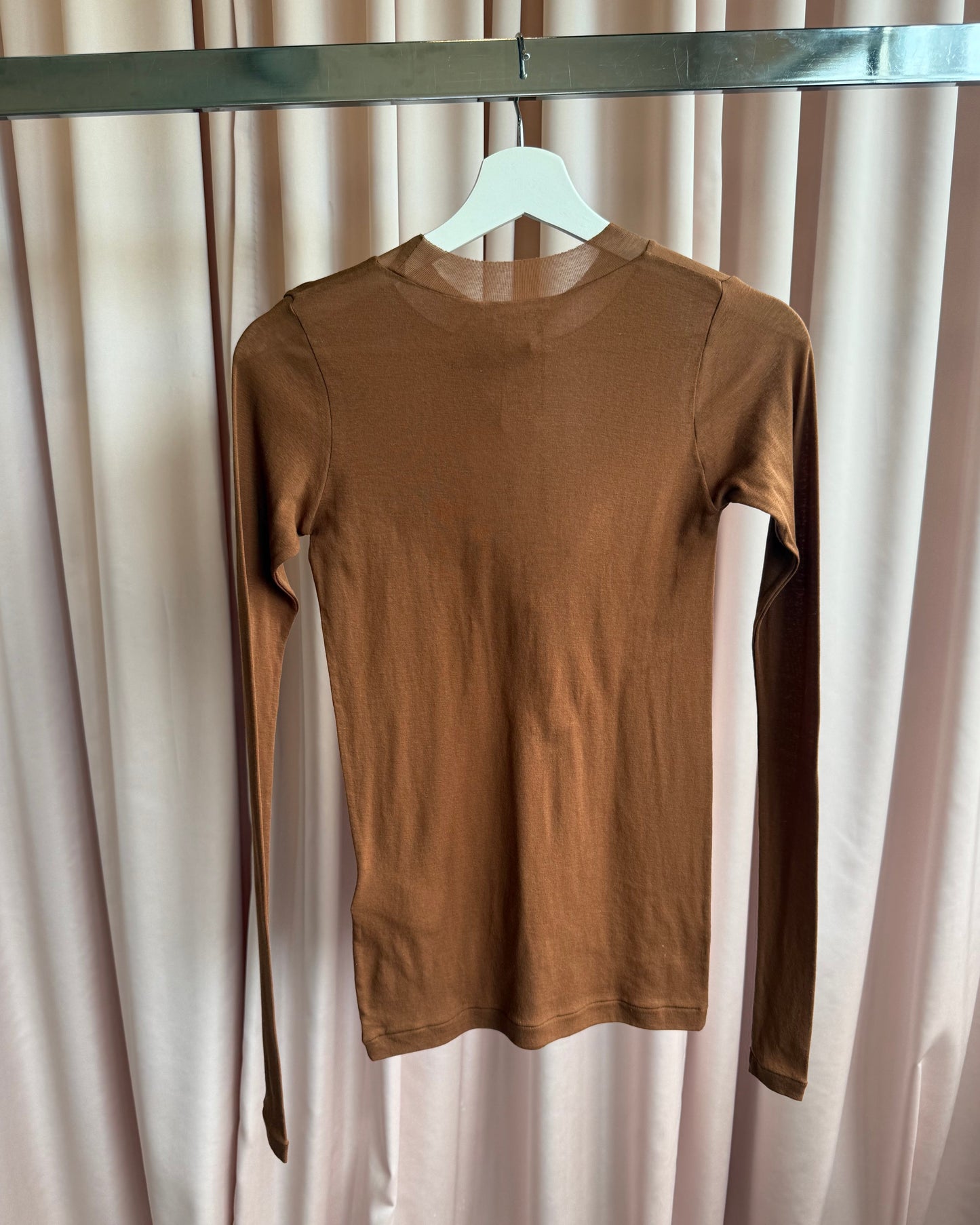 Auralee NWT Brown Super High Gauge Sheer Long Sleeve T-Shirt