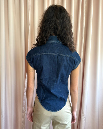 Alexander McQueen F/W 1997 Short Sleeve Button Up Denim Shirt
